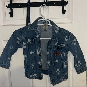 Girls Size 4 Disney Blue Denim Jacket with Mickey Mouse